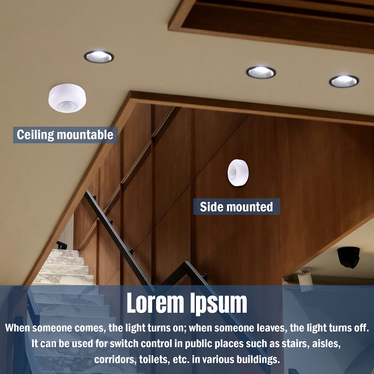 Mini Motion Sensor Light Switch, PIR Infrared Sensor, Time Delay, for LED, Bulb