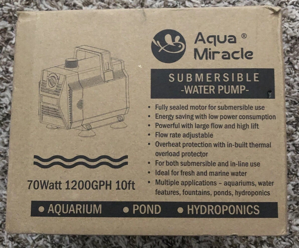 Aqua Miracle Submersible Water Pump 1200GPH 70 WATT 10ft