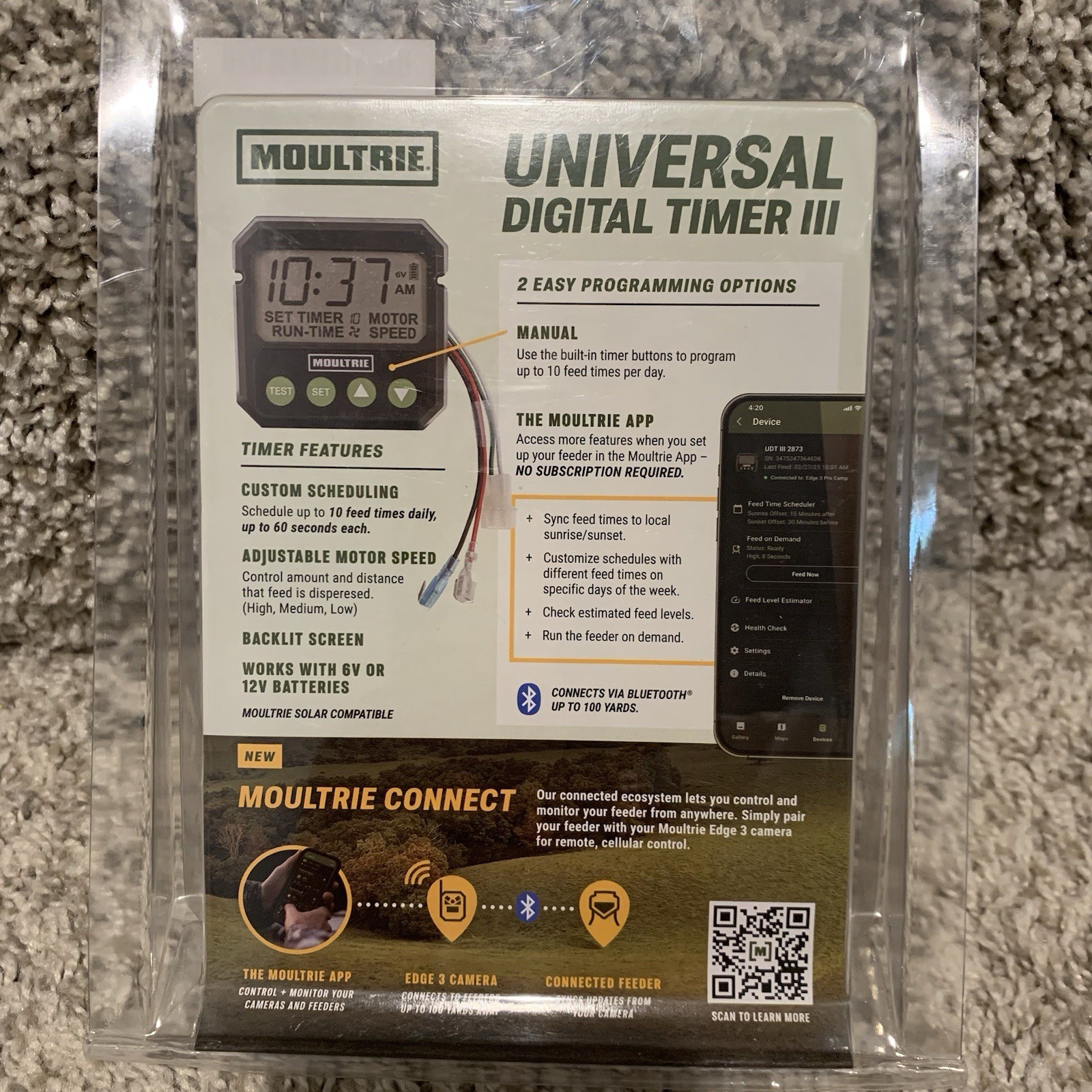 Moultrie Universal Digital Timer III Programmable Feeder Timer Black (MFA-15095)