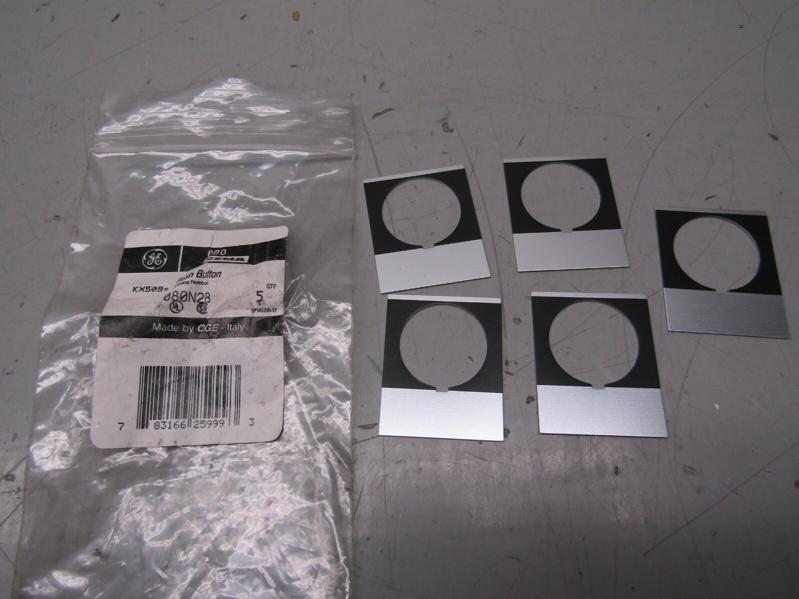 GE KX509 080N2B Push Button Plates - Blank - Lot of 5!