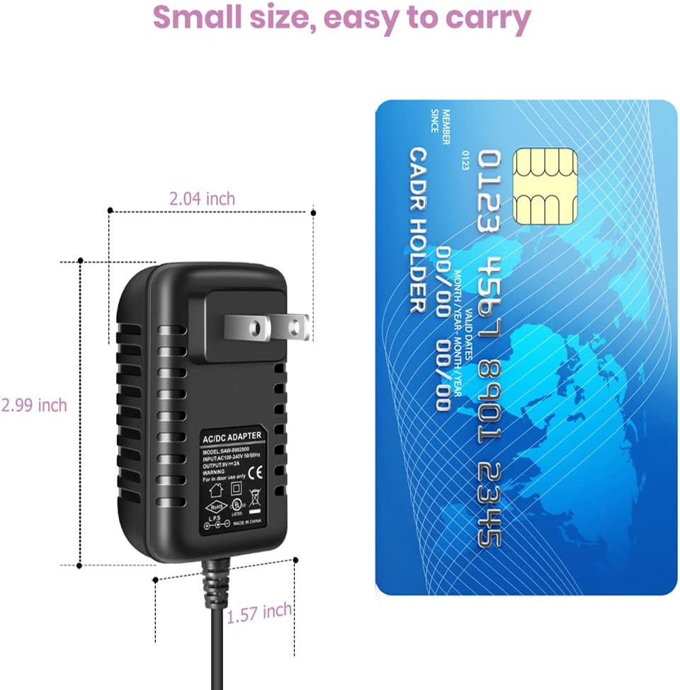 Guitar Pedal Power Supply Adapter 9V DC 2A with 8 Way Daisy Chain Cable 2000Ma