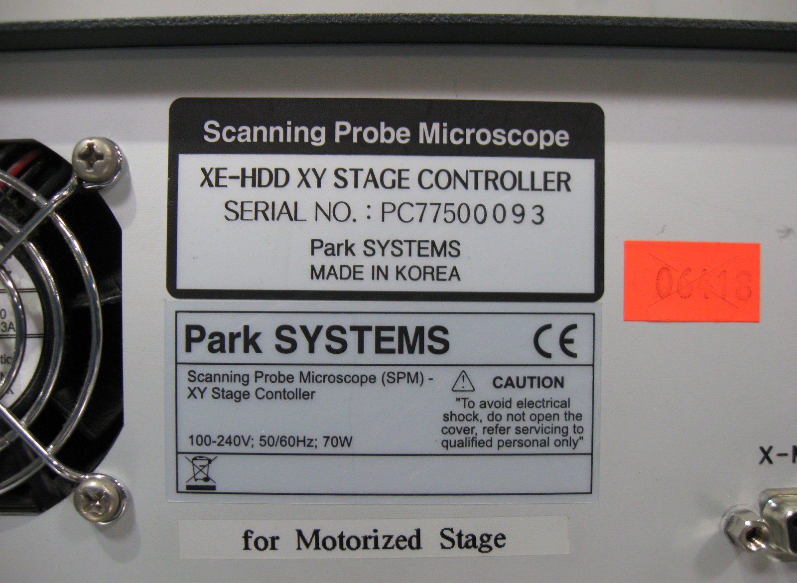 C199167 PSIA Park Systems XE-100 SPM Scanning Probe Microscope, Stage Controller