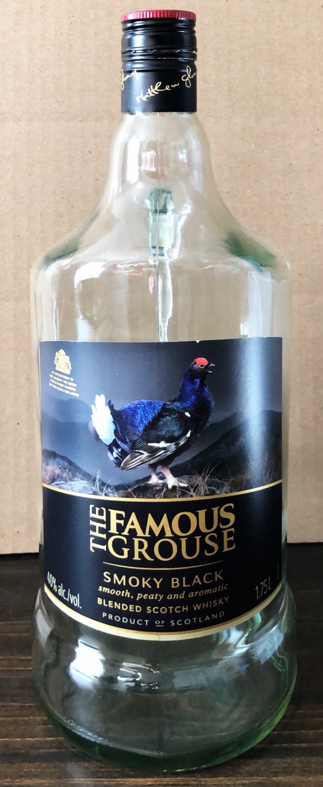 The Famous Grouse Smoky Black Blended Scotch Whisky empty Bottle 1.75L