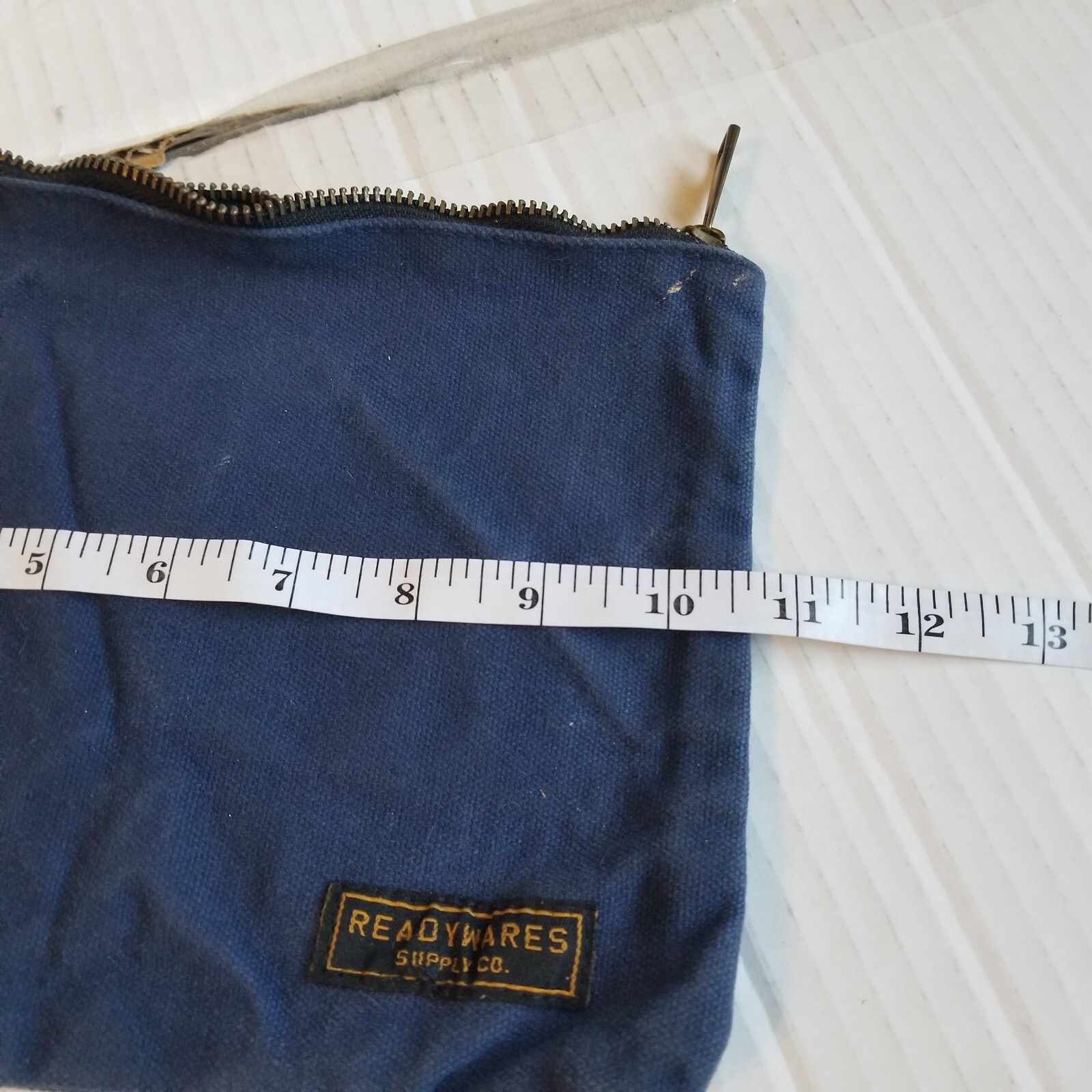 Readywares Supply Co Blue Canvas Small Zipper Pouch 7x10
