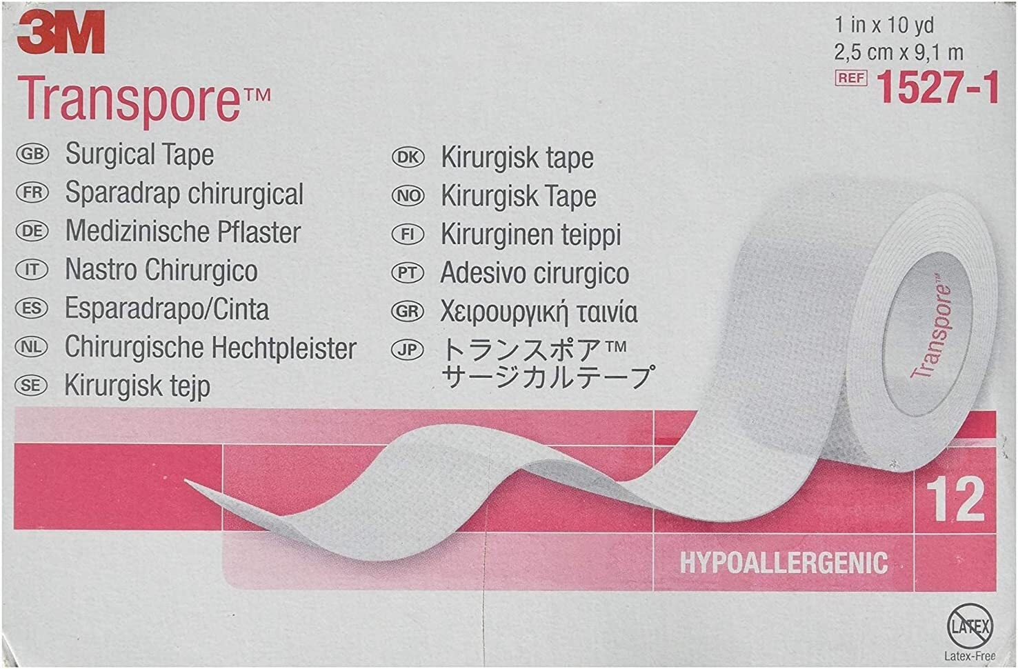 Surgical Tape. [3M Transpore], 1 in. x 10 yds. (Box of 6)