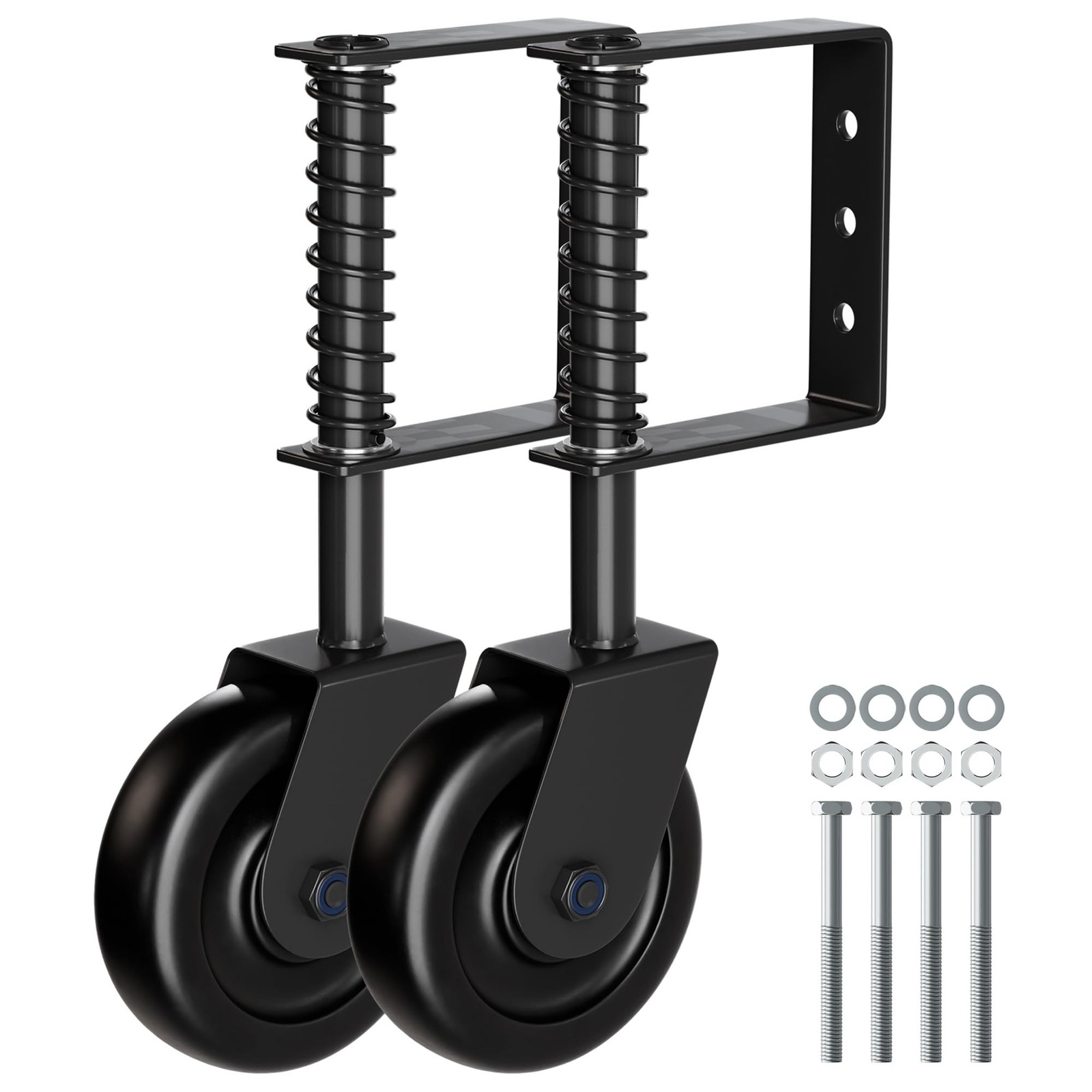 4.3" Spring Loaded Gate Caster Wheel with Bearing, Heavy Duty Gate Wheels wit...