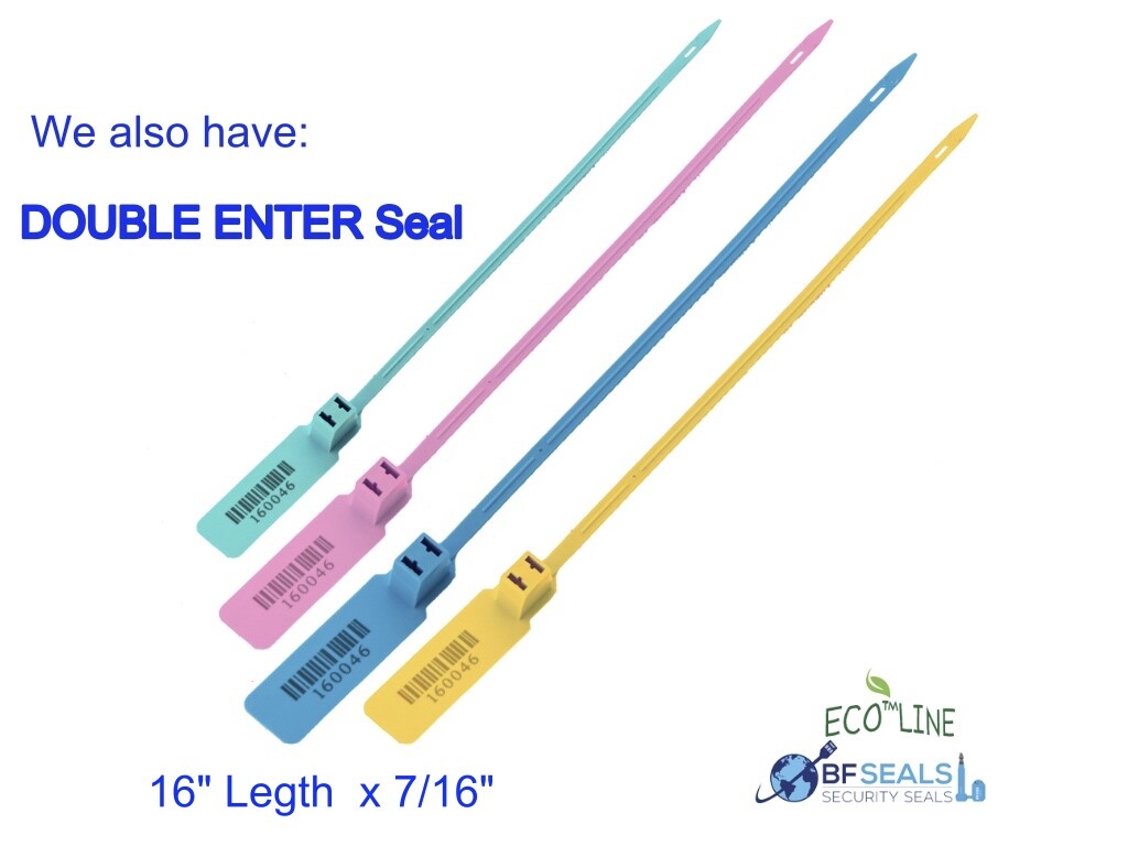 Plastic Seal DE, 200 pcs, 16" Numbered, Barcode, Elecgand Yellow color.