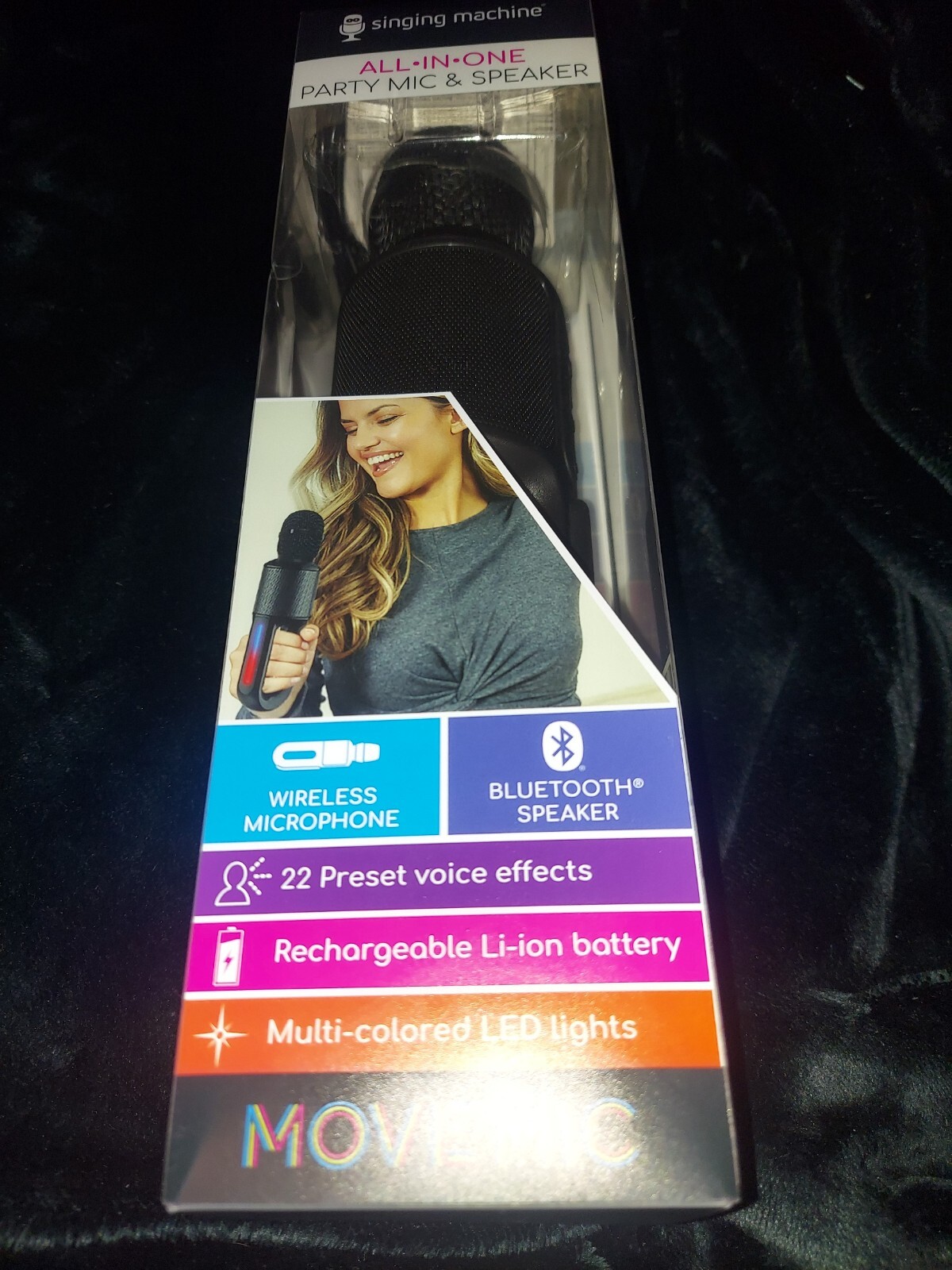 Singing Machine karaoke Move Microphone with Lighting,vocal effects