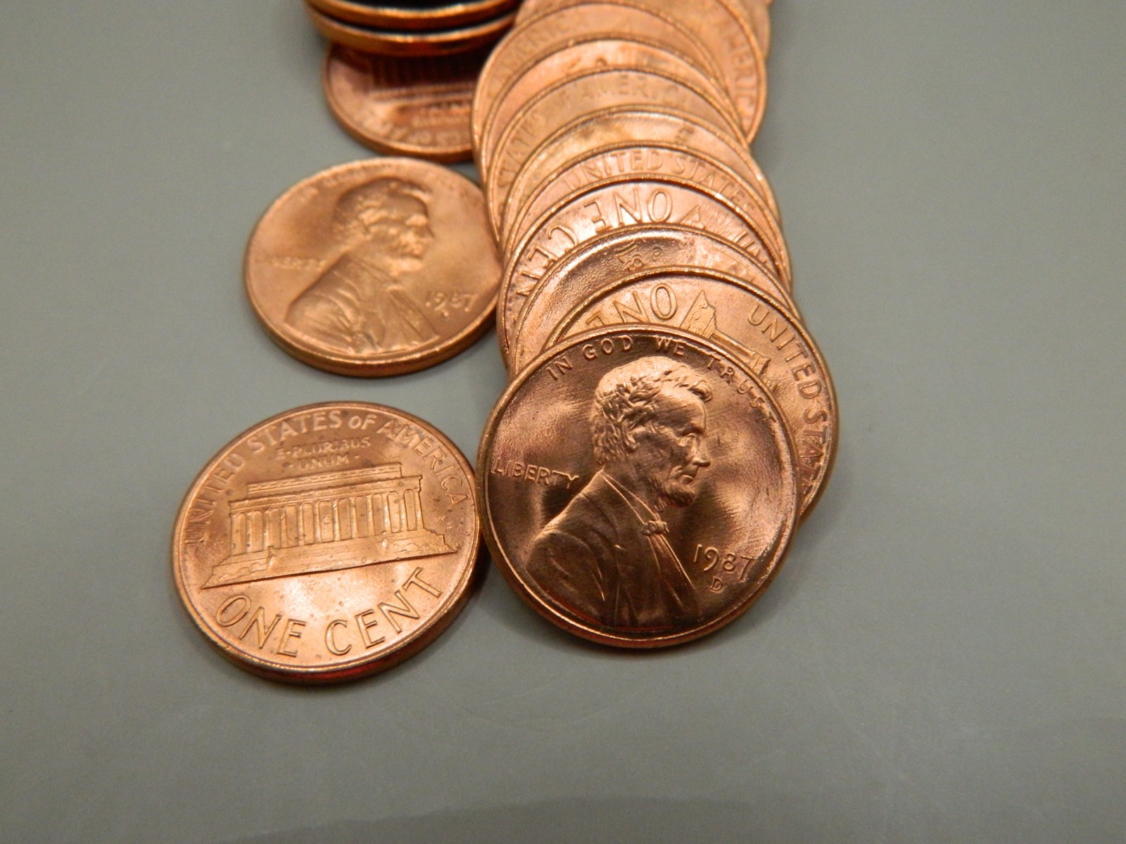 1987-D  LINCOLN CENT UNC. ROLL 50 COINS