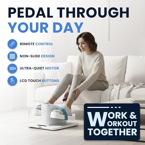 Under Desk Elliptical Machine – Electric Seated Pedal Exerciser for White