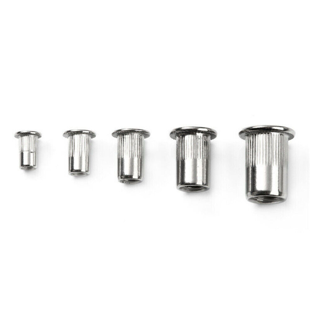 RIVET NUT Flat Head Threaded Insert Aluminum Rivet Nut Rivnut Nutsert Kit 150pcs