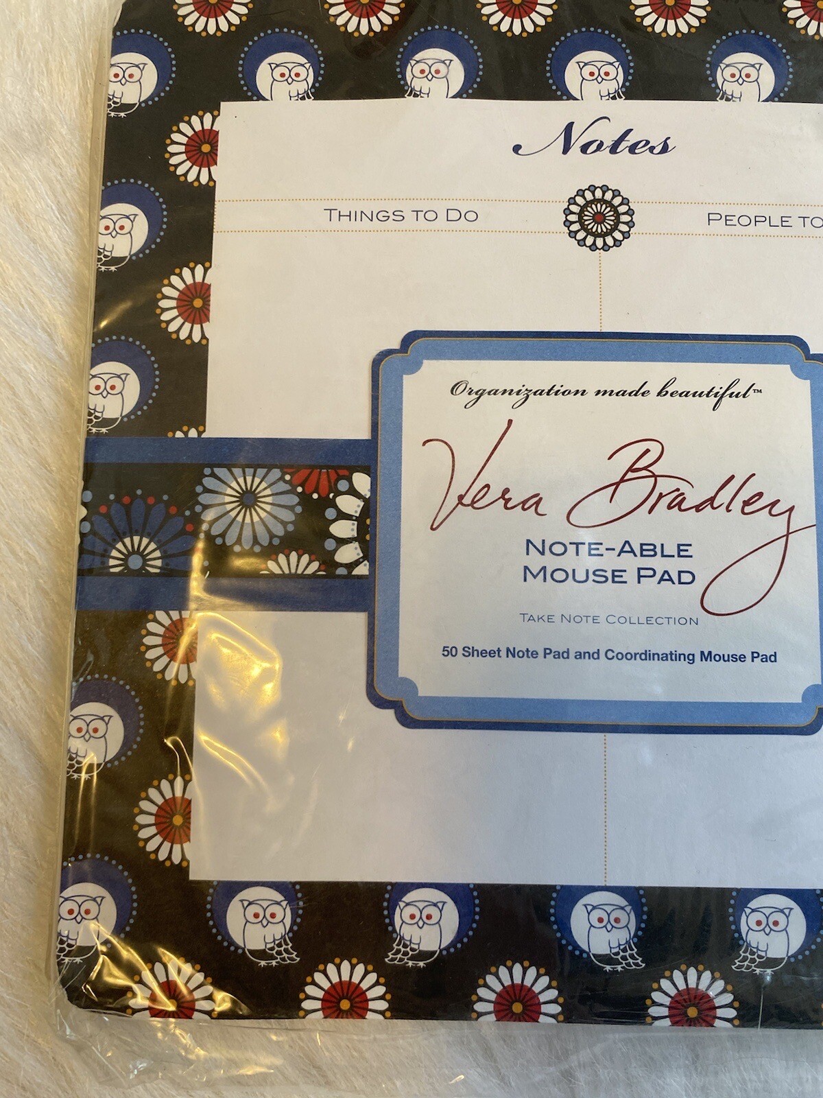 Vera Bradley Blue Floral 50 Sheet Note Pad And Coordinating Mouse Pad
