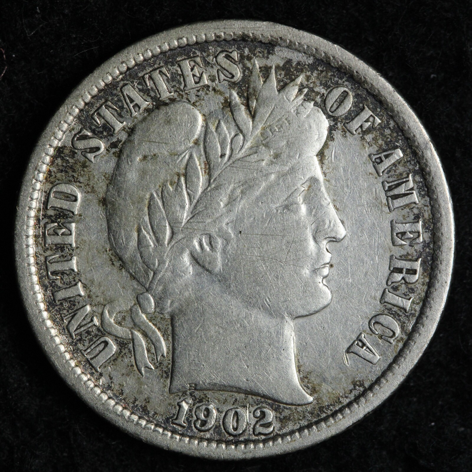 1902-S Barber Silver Dime AU E268 WCAZ