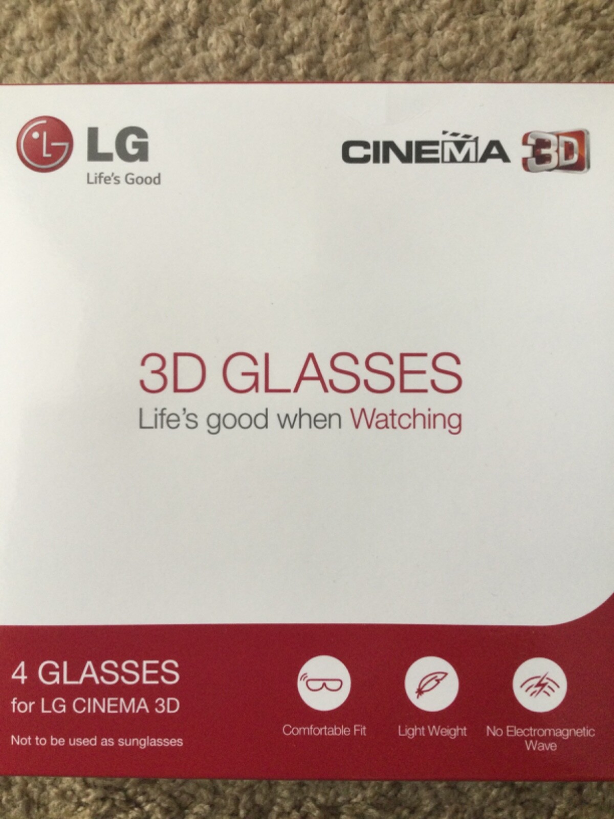 3D LG Cinema Glasses - Pre-owned but not used