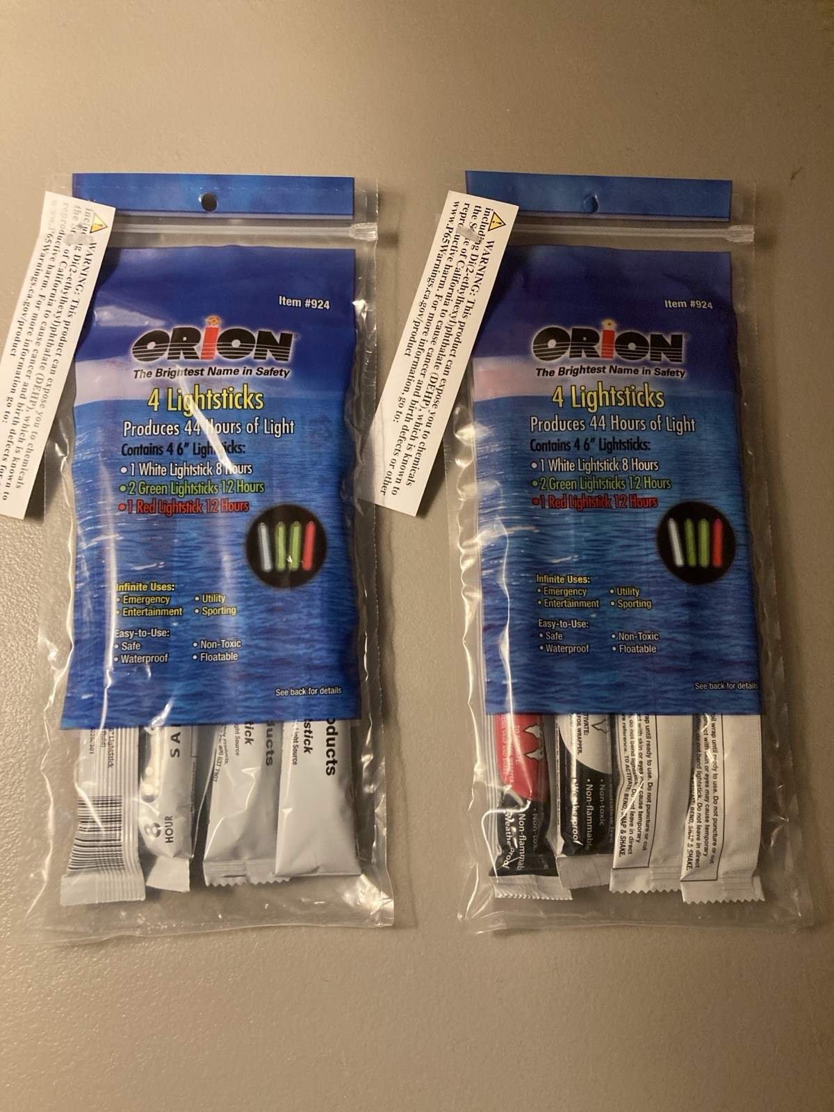 Lot of 2 Orion Signal Products 6" Safety Light Stick 4-Pack Kit Brand New Sealed