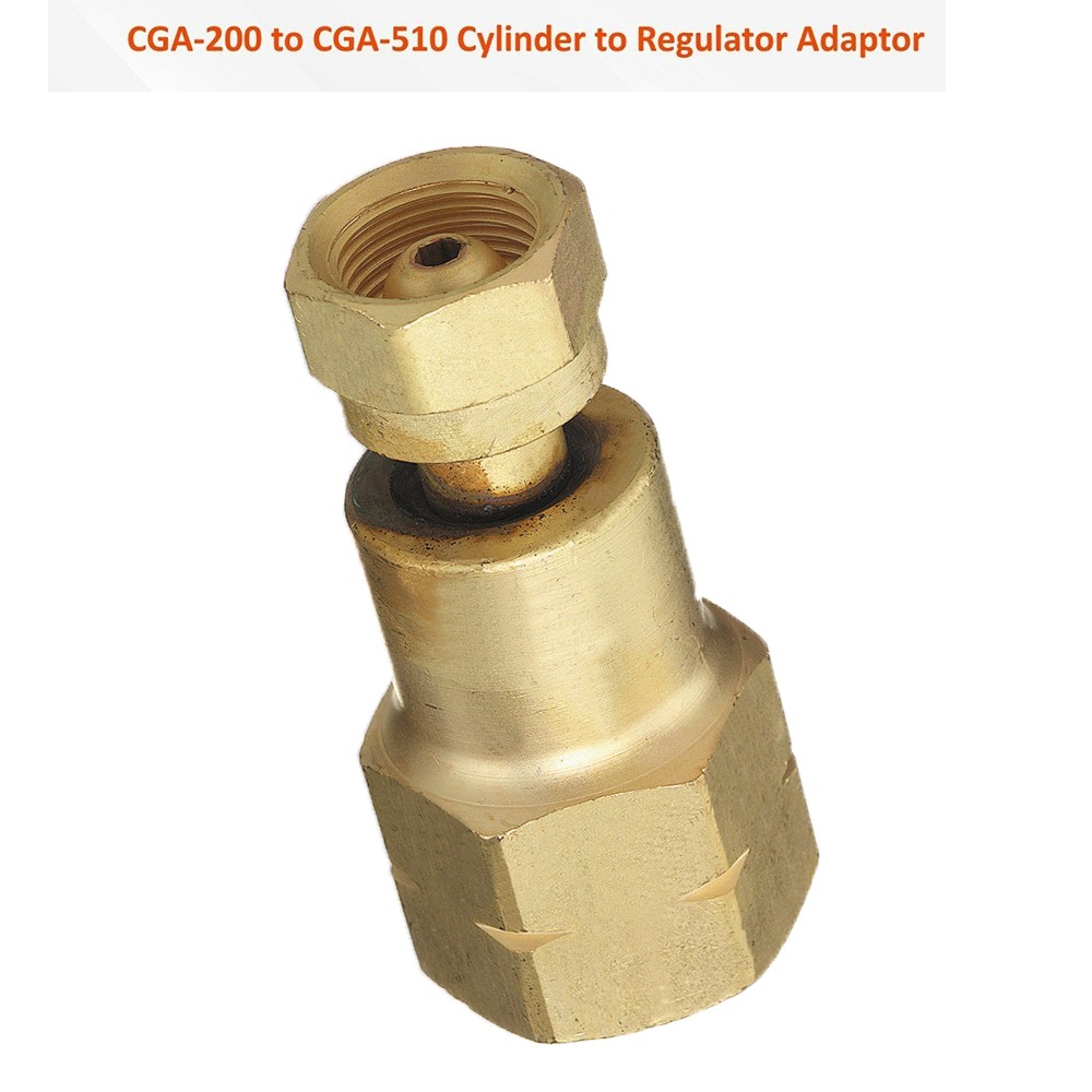 Acetylene Cylinder Bottle to Regulator CGA-200 (MC) to CGA-510 (POL) Adaptor