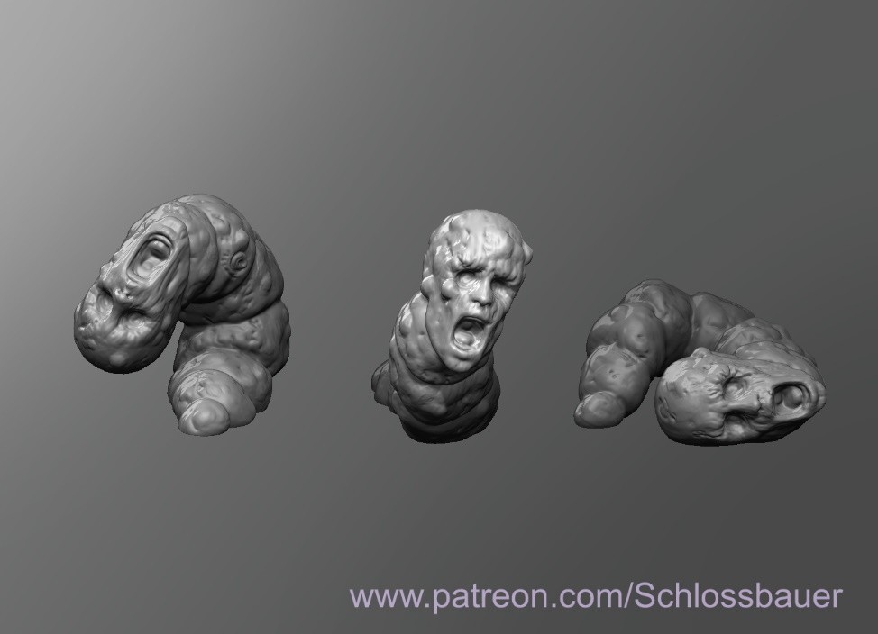 Suffering Worm Demon Monster Manual 28mm Scale DND D&D Tabletop Mini SB