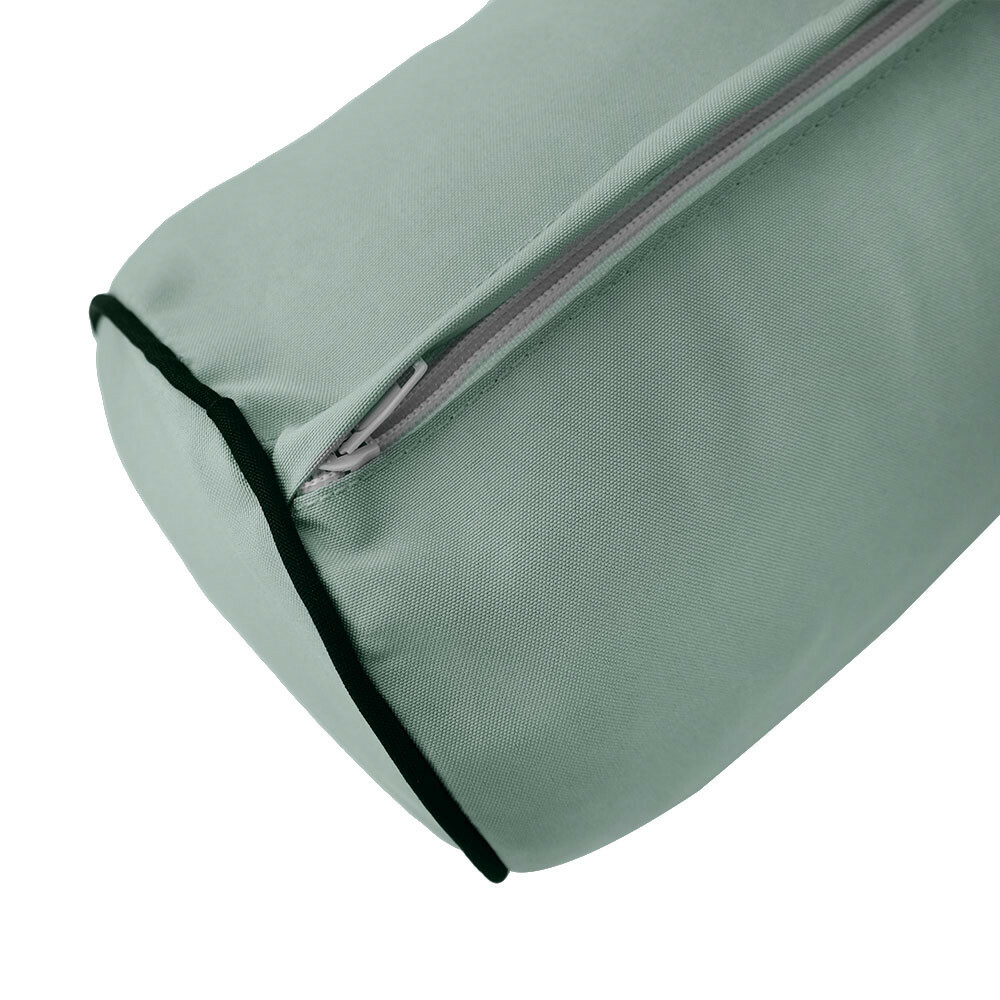 |COVER ONLY| Outdoor Style 2 Crib Contrast Trim Bolster Back Pillow Cover AD002
