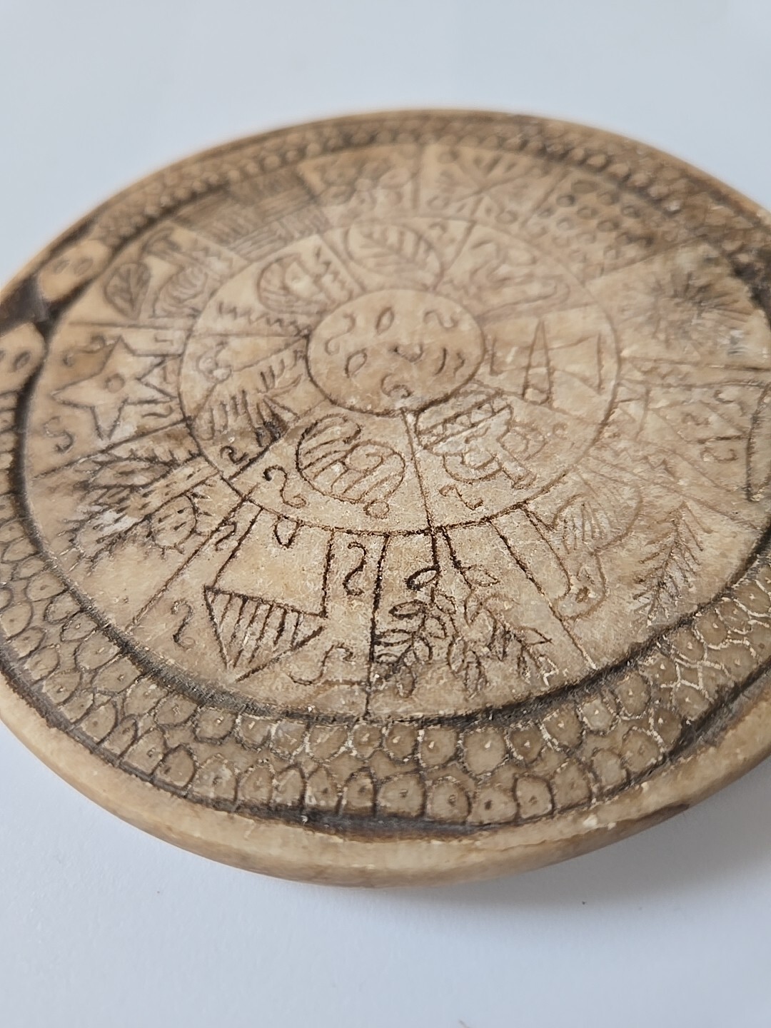 Peruvian Hand carved Inca's calendar - stone- snake design