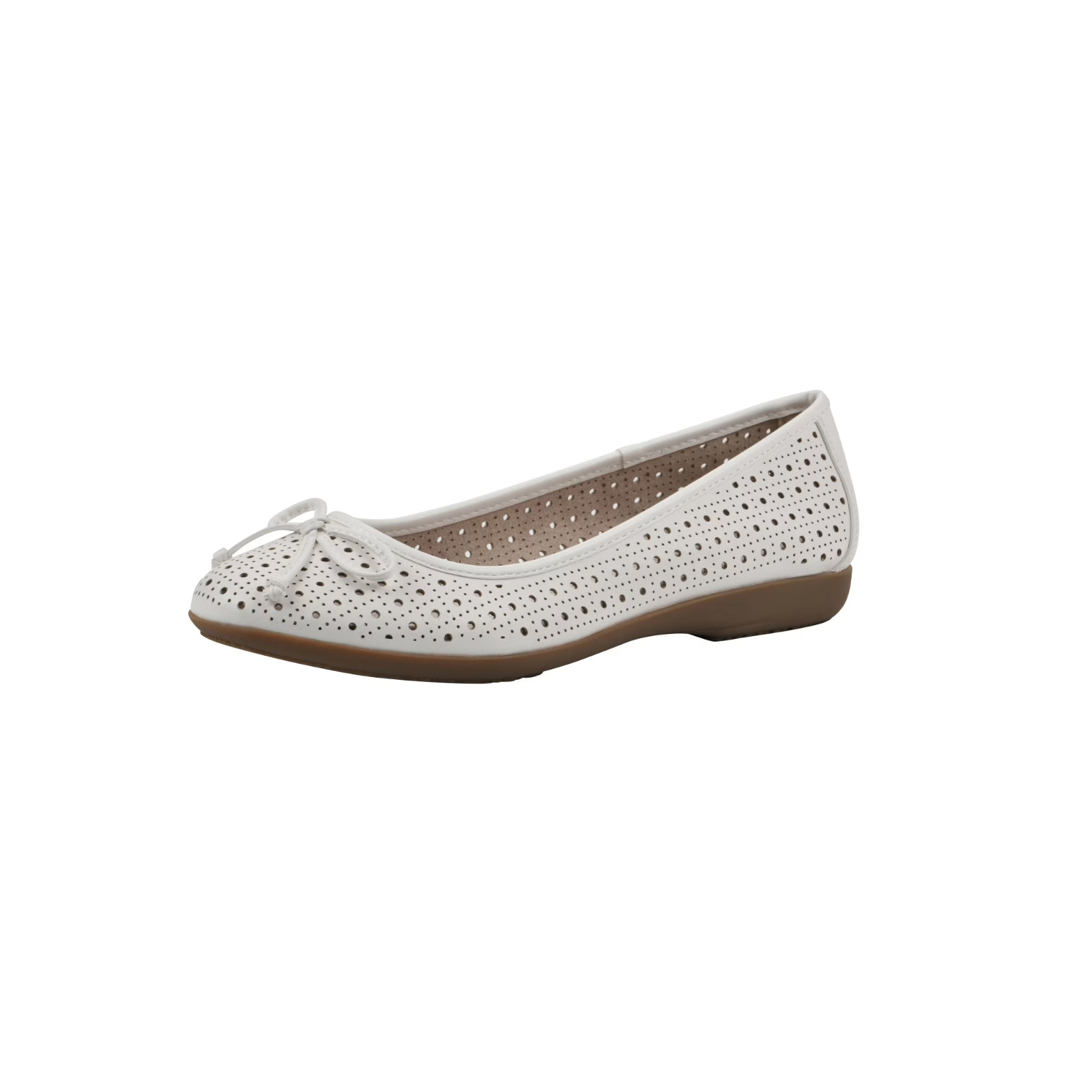 Ballet Flat Shoe, Womens Size 7 or 8 White, Perforated, BRAND NEW