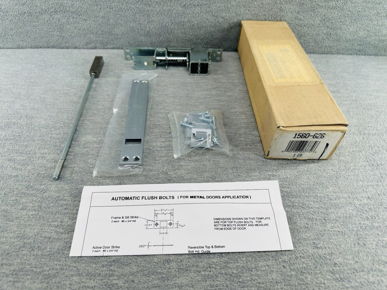 DON-JO 1560-626 - Automatic Flush Bolt For Metal Doors