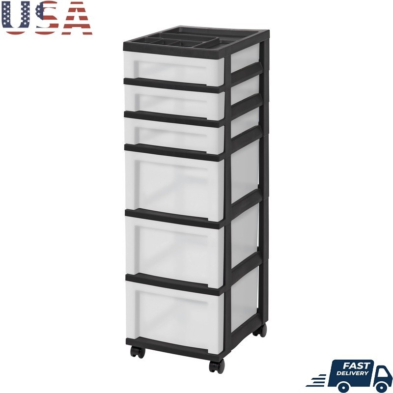 Mobile 6-Drawer Storage Cart Organizer Rolling Craft Office Supply Tidy Solution
