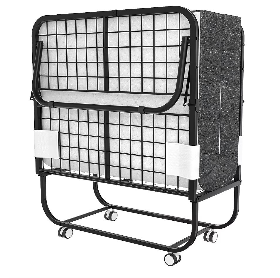 Folding Bed with Mattress Portable Foldable Guest Beds Cot Size Rollaway Beds