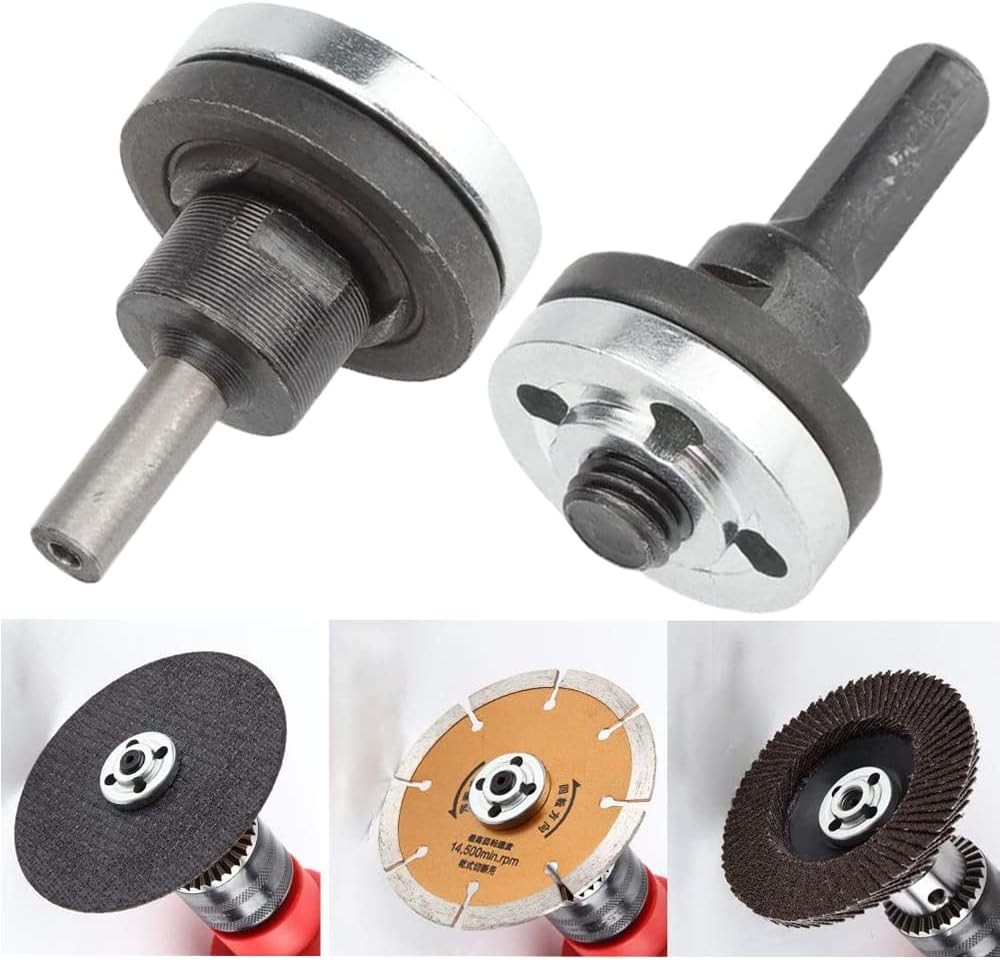 Drill Angle Grinder Adapter, 6mm &10mm Arbor Mandrel Adaptor with 2 Spanner