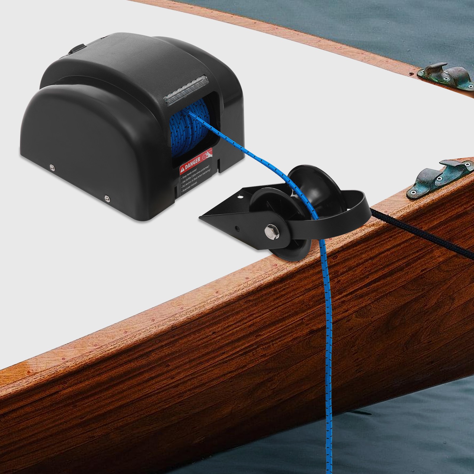 45 LBS Boat Anchor Winch Electric Marine Winch With Wireless Remote Free Fall