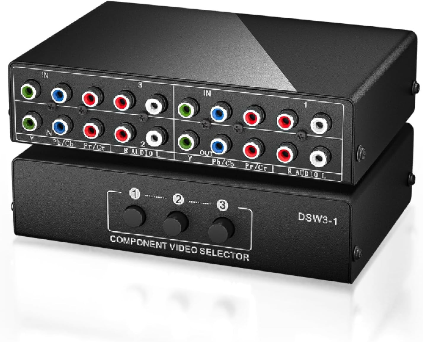 Component AV Video Switch Box 3 in 1 Out, 3 1 out