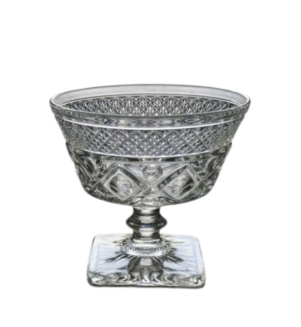 Imperial Glass Cape Cod Clear Low Sherbet Dish Wafer Stem Vintage 3.25