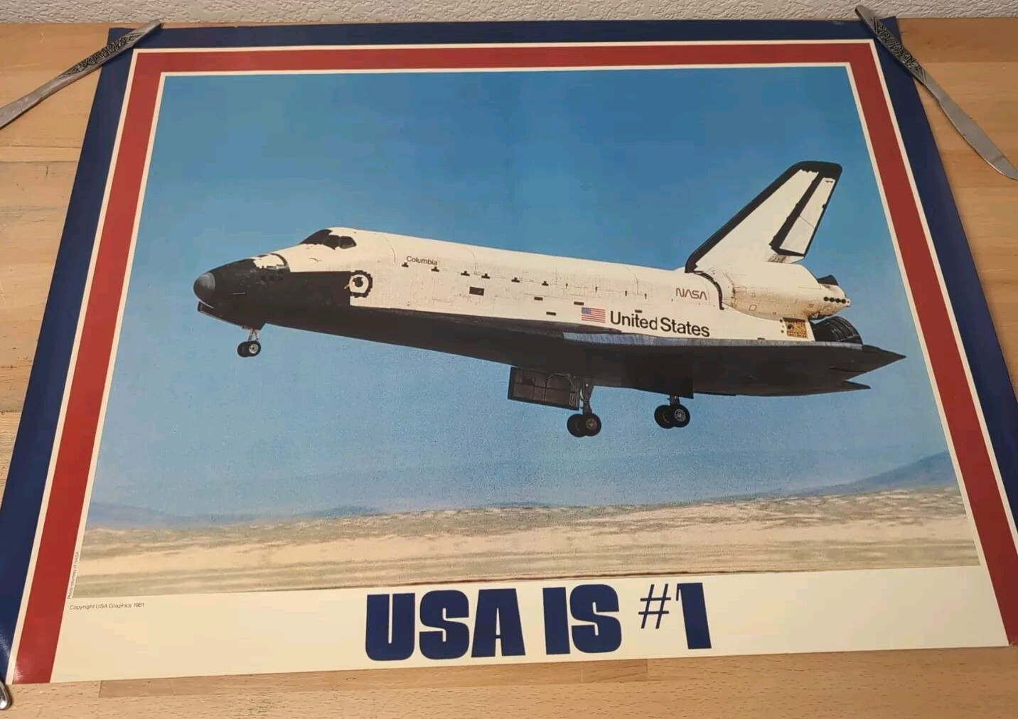 Vintage NASA 1981 USA Is #1 Poster 28"x22" Columbia