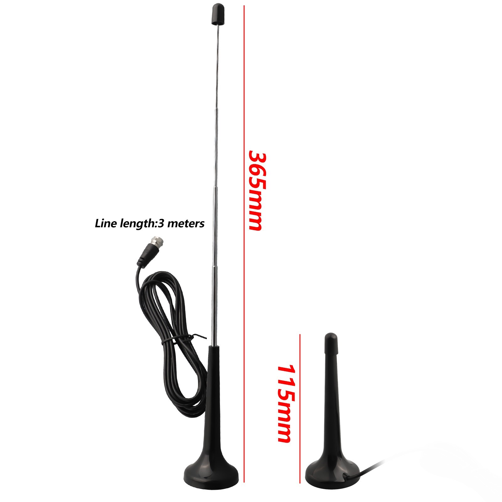 Perfect Solution For FM Stereo Systems Magnetic Base Antenna With 3meters Cable