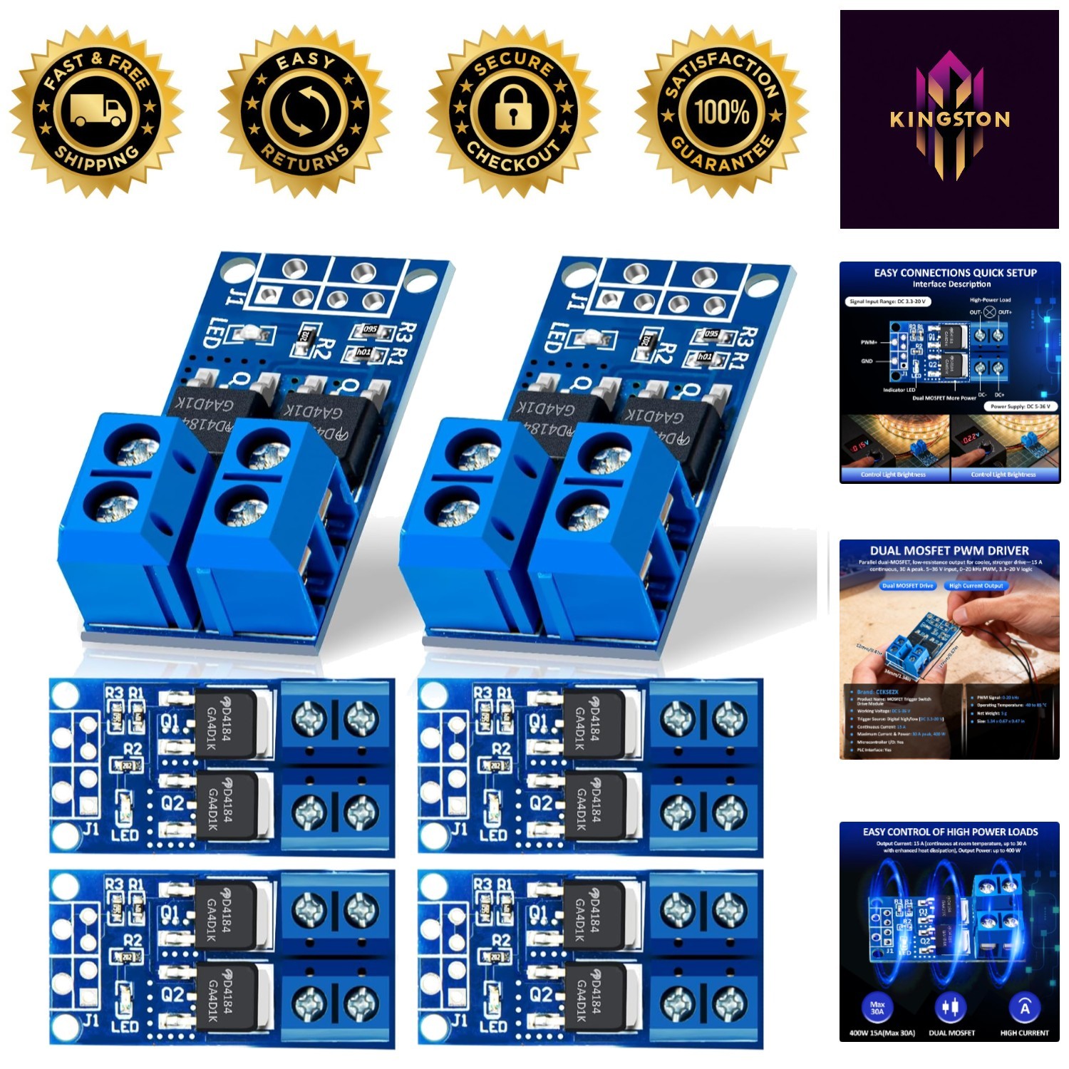 Rugged 6 PCS Dual MOSFET Module with PWM Control - Exceptional Load Management