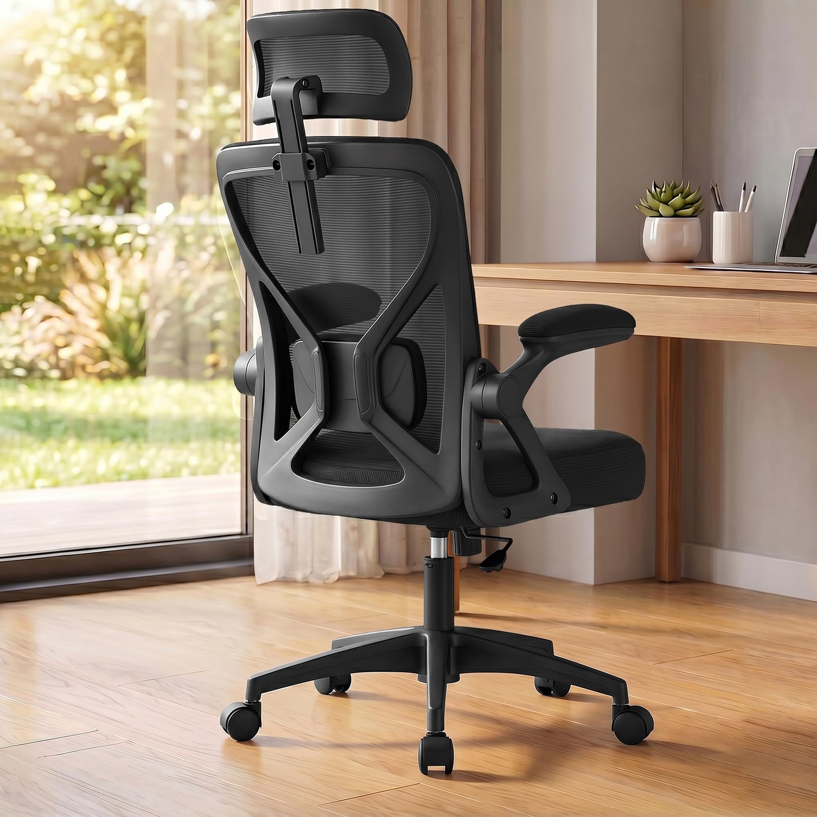 Ergonomic Mesh Office Chair with Adjustable Lumbar Support and Headrest, 90-1...