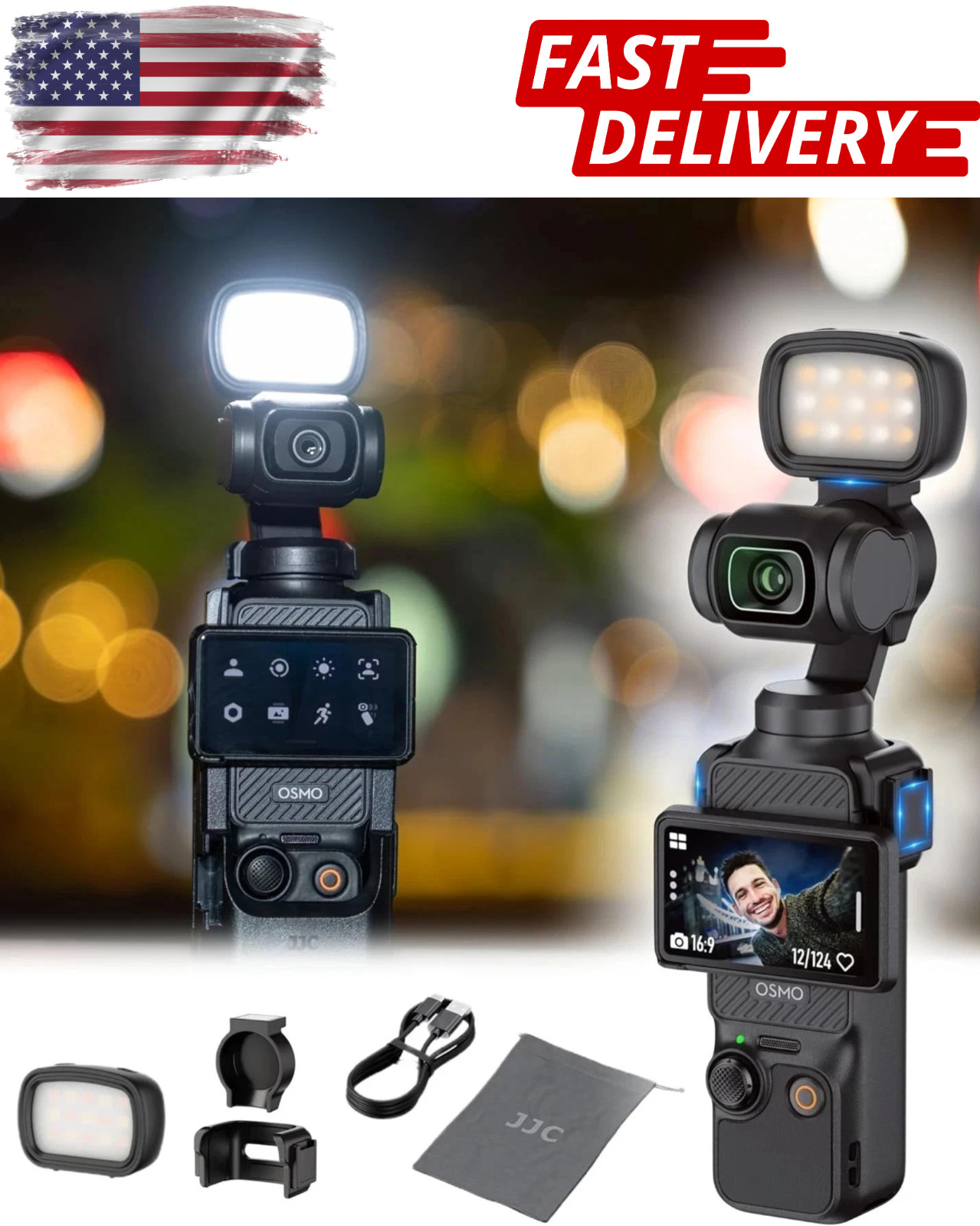 Pocket3 LED Light DJI Osmo Pocket 3 Xtra Muse Accessories Rechargeable Magnetic