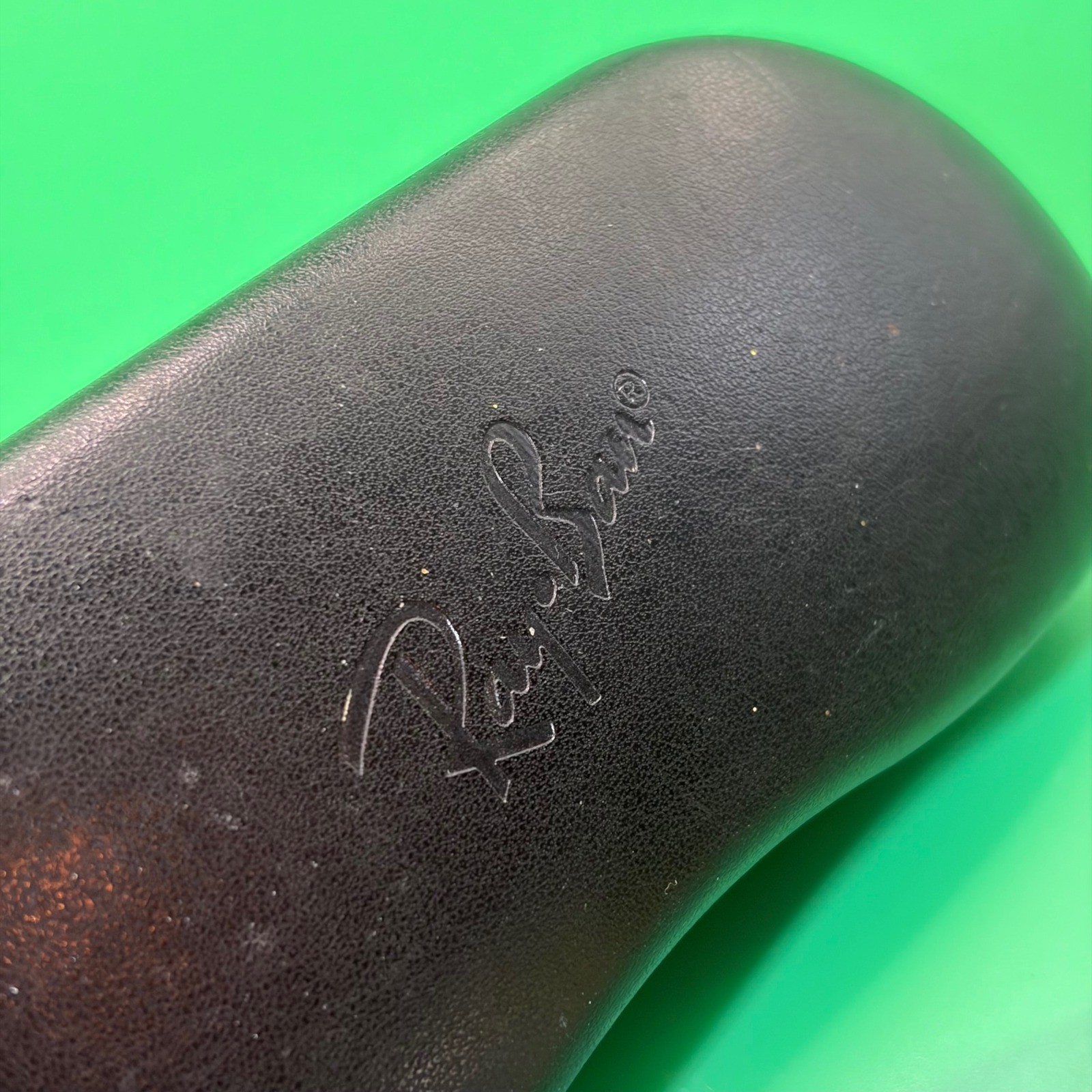 Ray-Ban Sunglasses Hard Case Black Snap Clam Shell Logo Faux Leather Eyewear