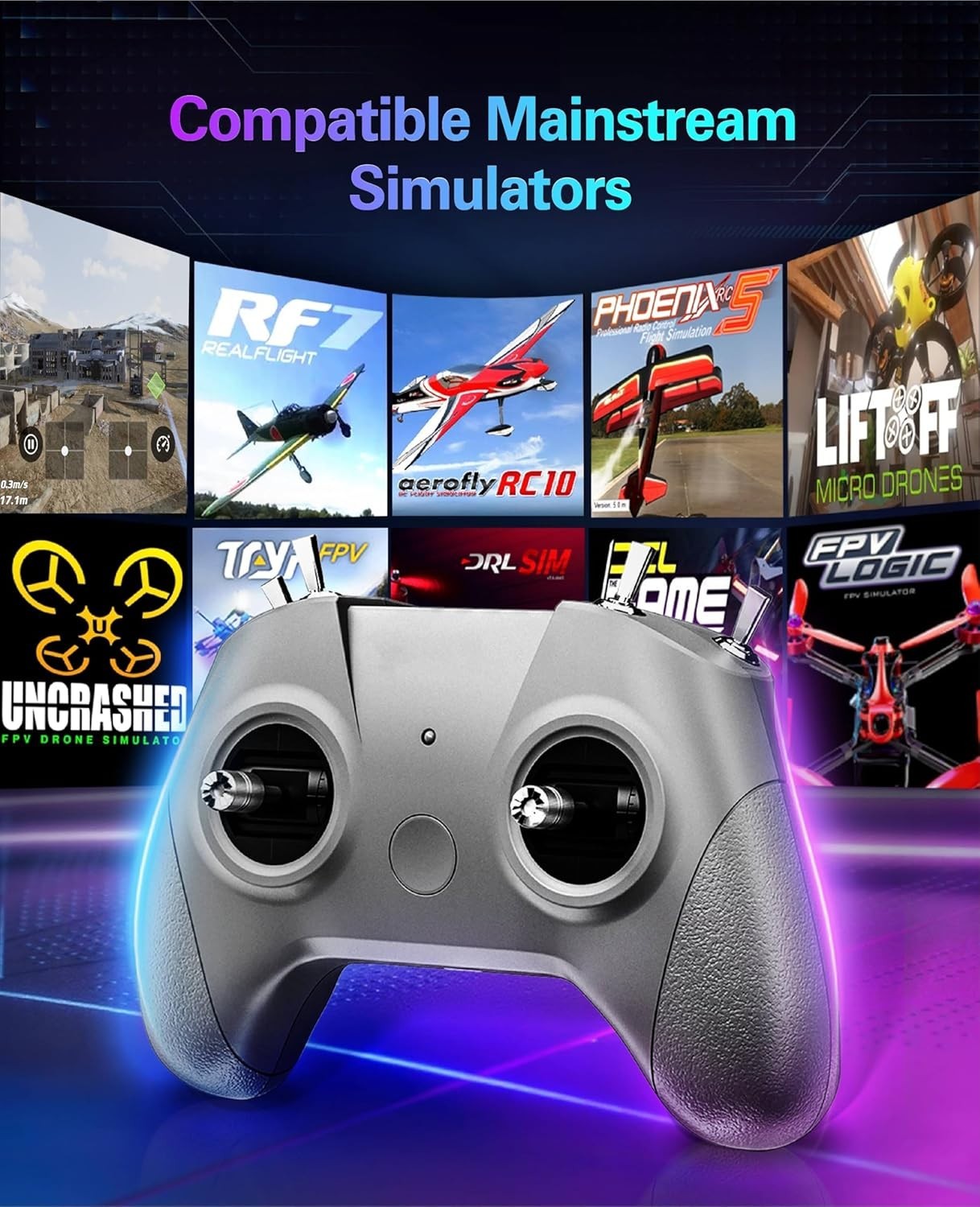 S8 Pro Drone Simulator Controller for FPV Beginner Pilots Training, 8 Channel...