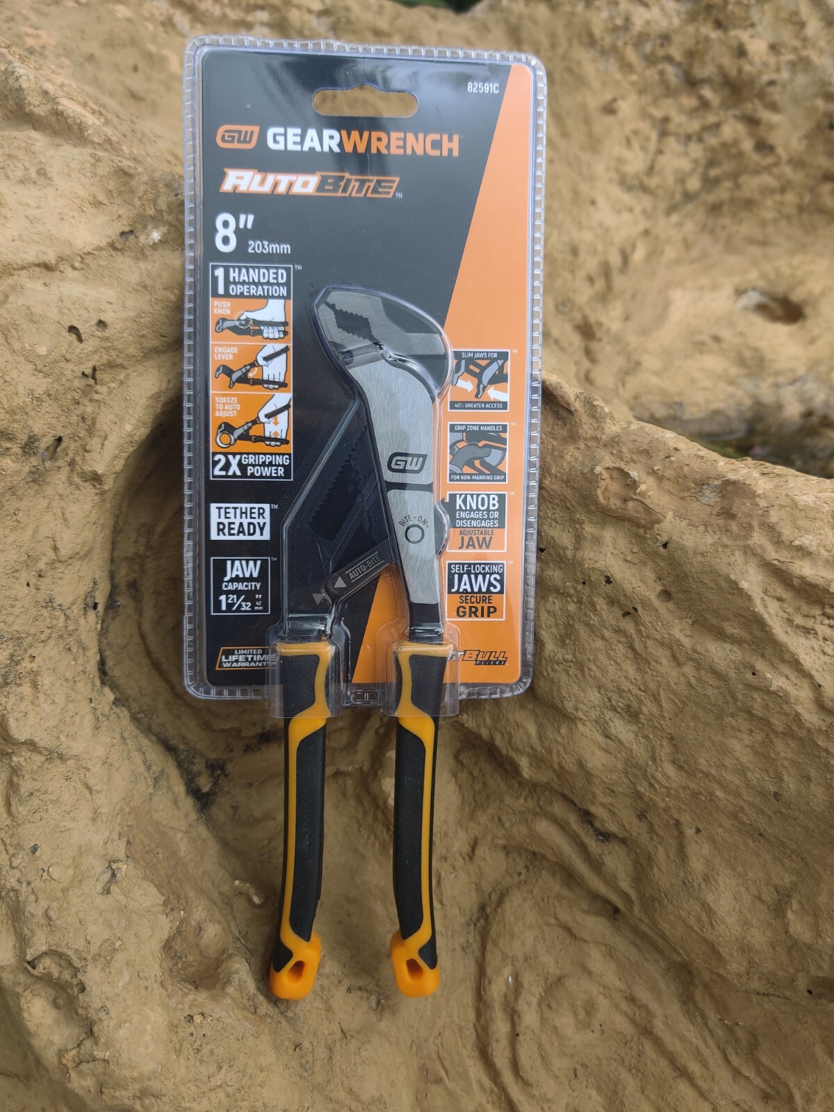 GEARWRENCH 92591C 8'' CHANNEL LOCK TONGUE & GROOVE DUAL MATERIAL PLIERS