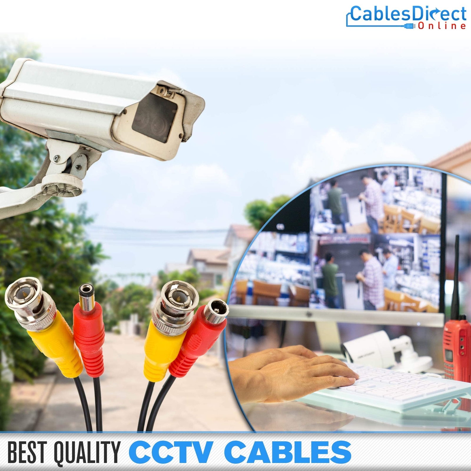 75FT Black Premade BNC Video Power Cable Extension Wire for CCTV Security Cam...