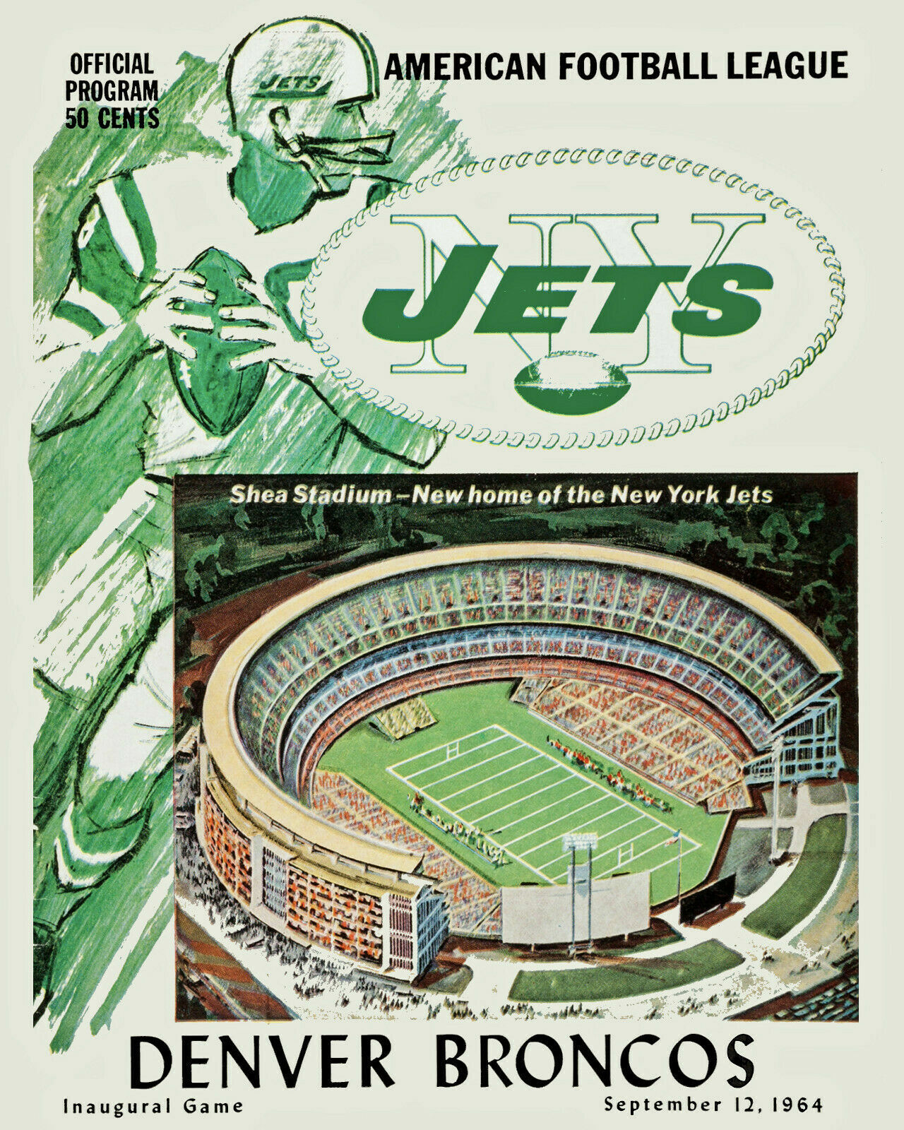 1964 JETS NEW YORK JETS VS BOSTON PATRIOTS  8X10 PHOTO NY FOOTBALL PICTURE AFL