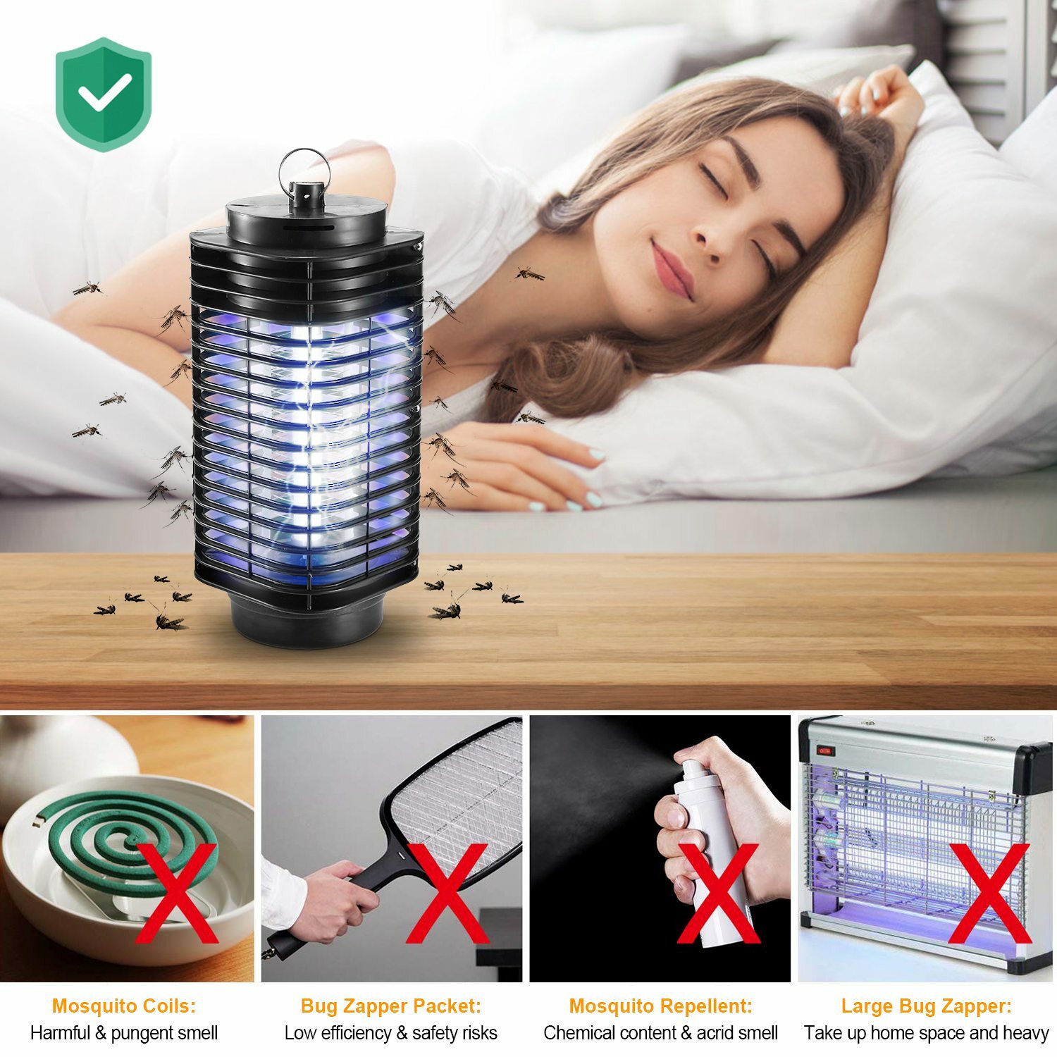 Electric Mosquito Fly Bug Insect Killer Zapper Light UV LED Trap Pest Control