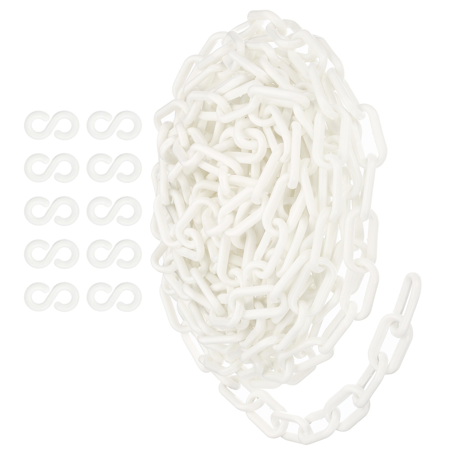25Ft Plastic Chain Link 6mm Plastic Barrier Chains for Crowd Control Queue Lines
