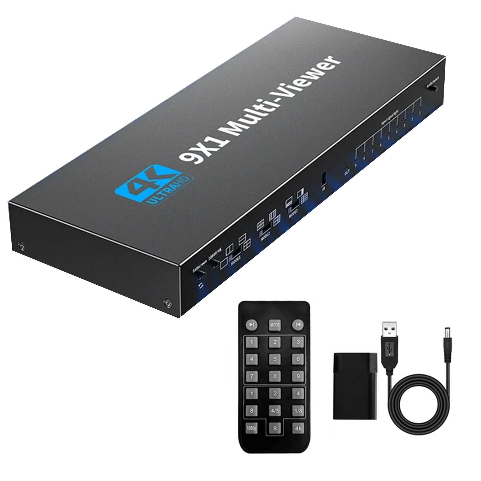4K 30hz 1080P 9x1 HDMI-Compatible Multi-viewer  Screen 10 Ways Viewing Screen