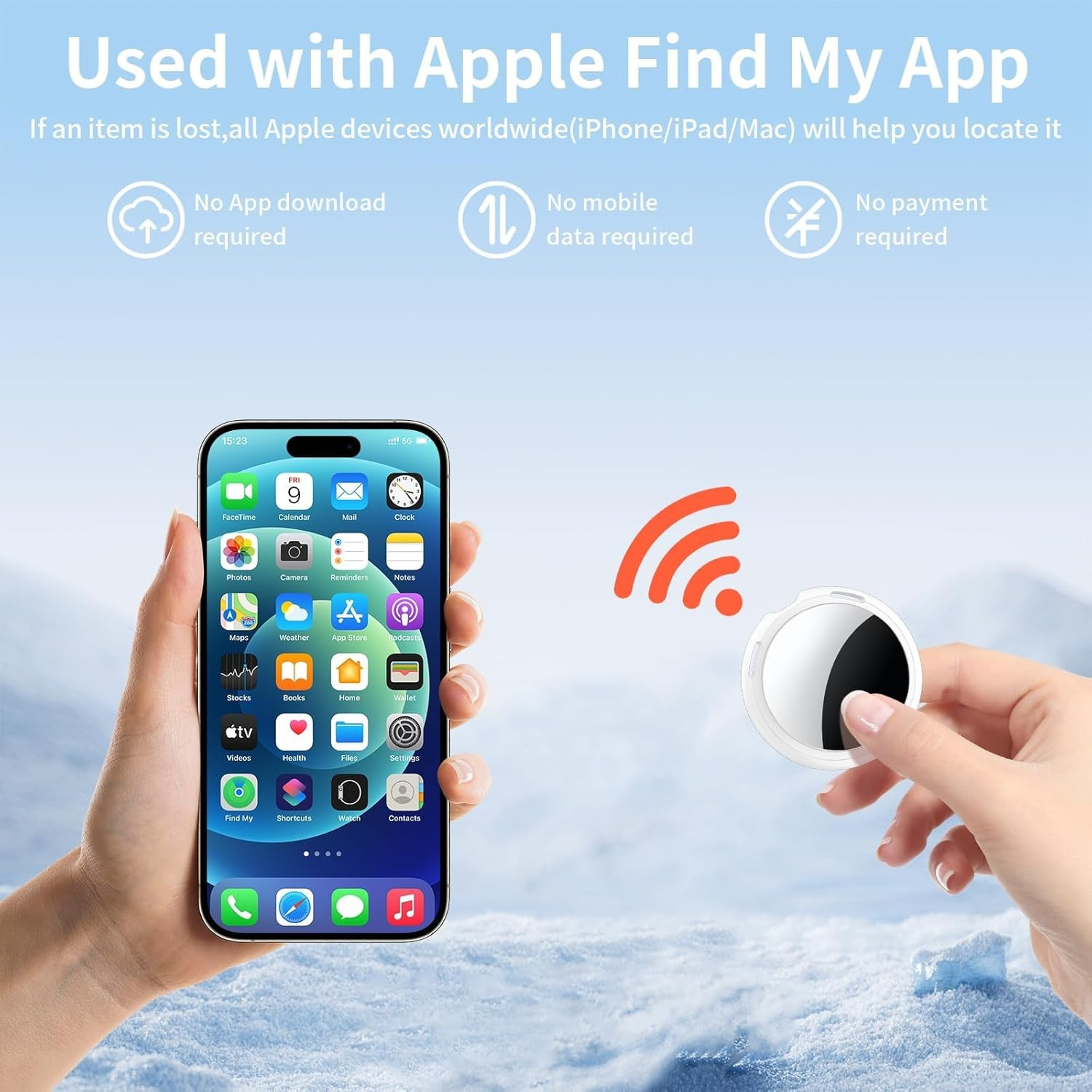 Pack Tracker Tags [ Mfi Certified] Pair with Find My (Ios ) Bluetooth Air Smart