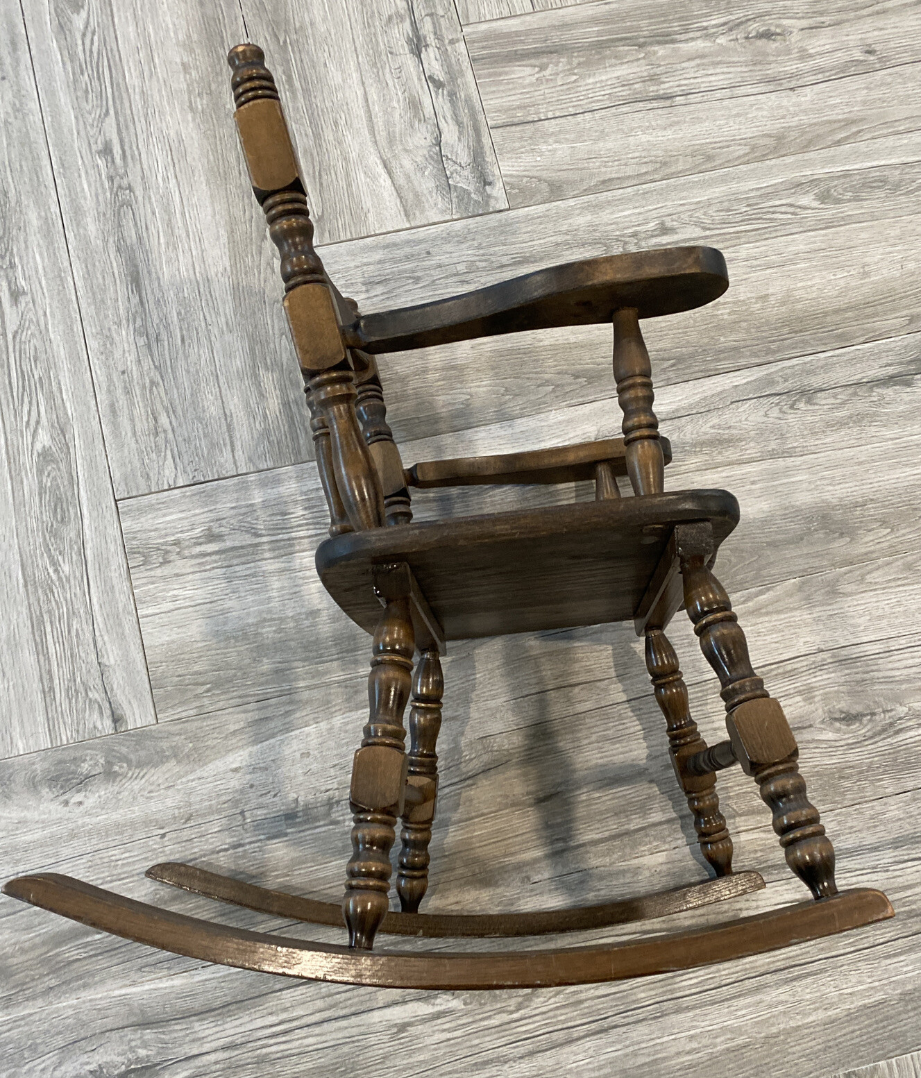 Vintage Wooden Child's Rocking Chair 1970's 25" H 16" W 22" Rockers