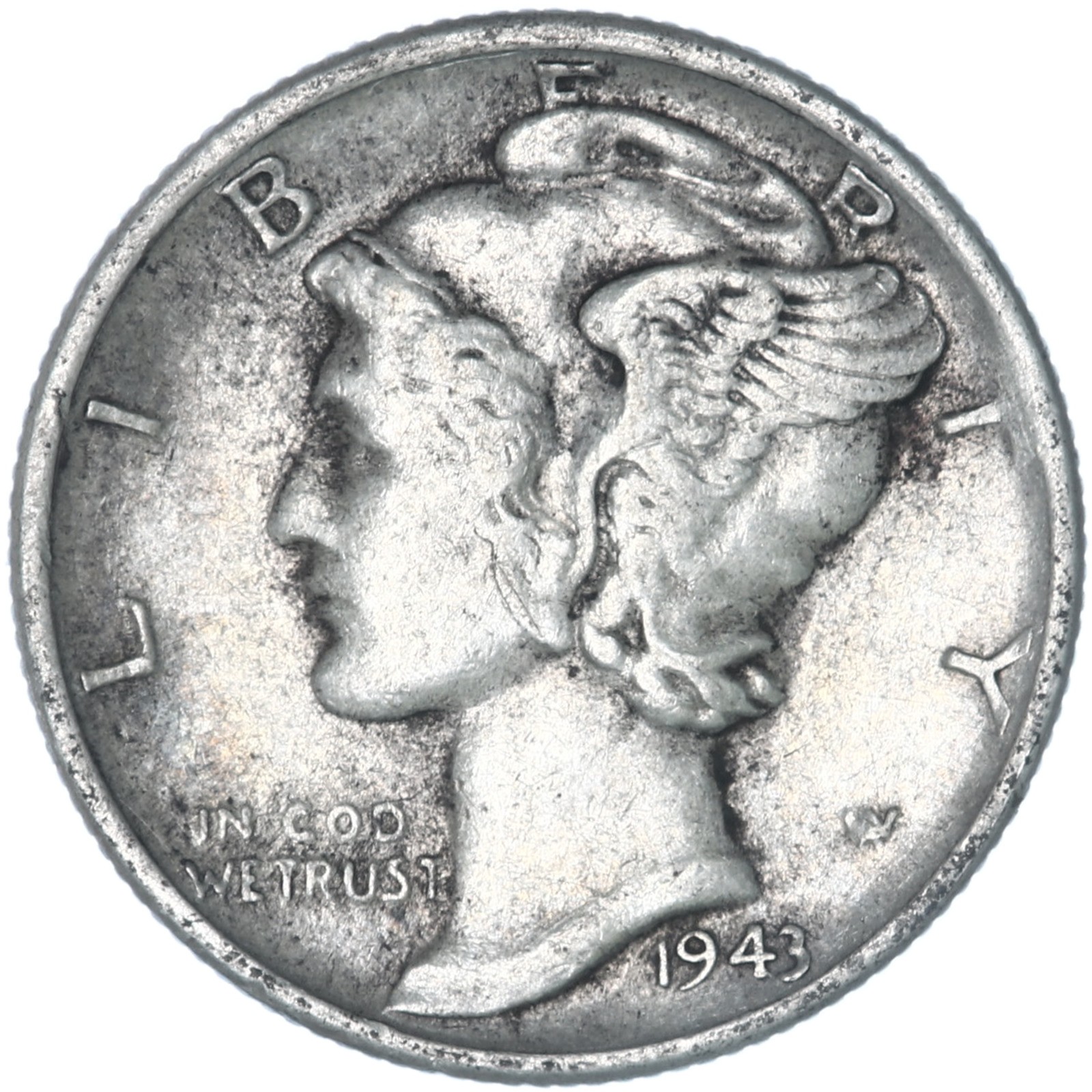 1943 S Mercury Dime 90% Silver Extra Fine XF