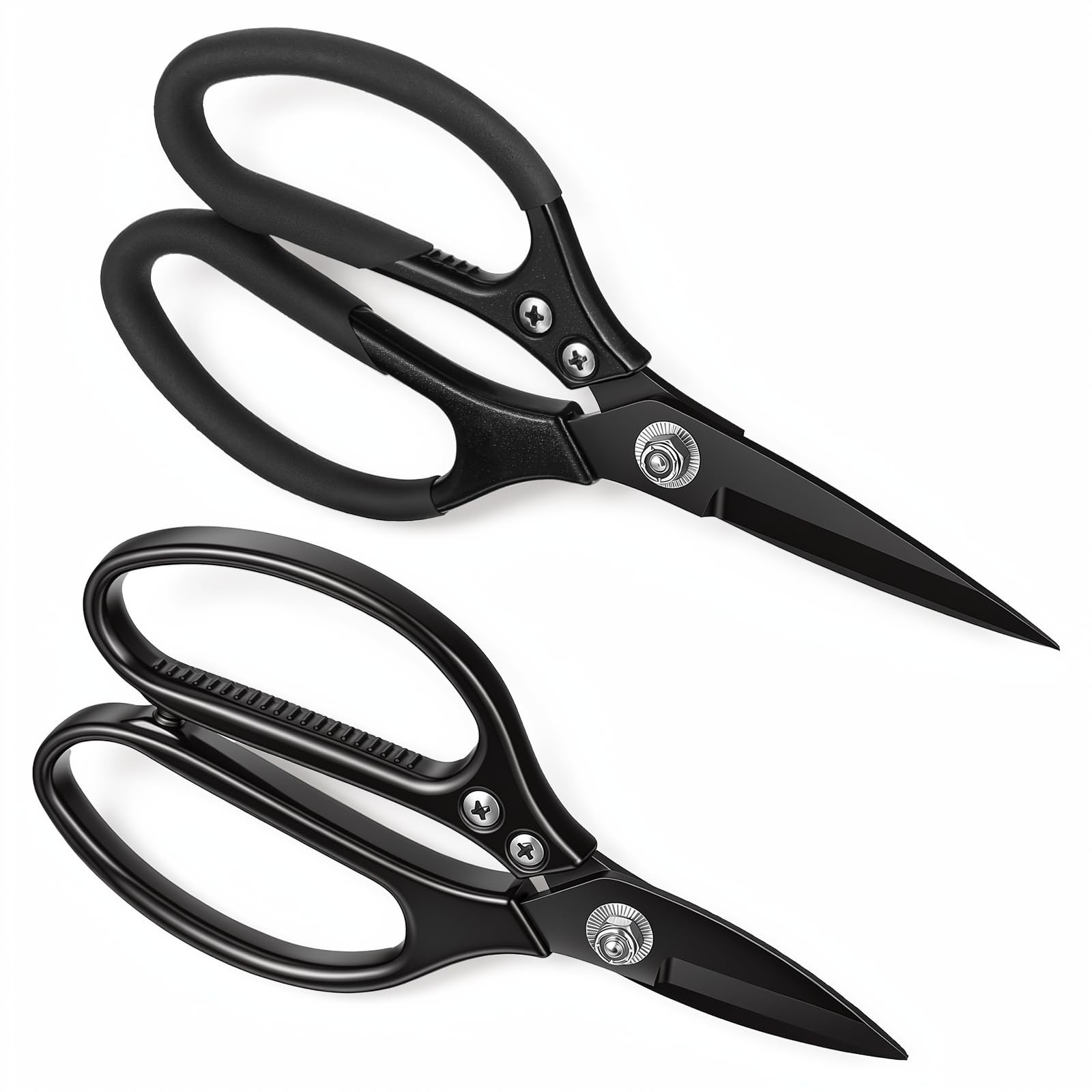 2 PCS Sharp Leather Scissors All Purpose Utility Heavy Duty Stainless Steel