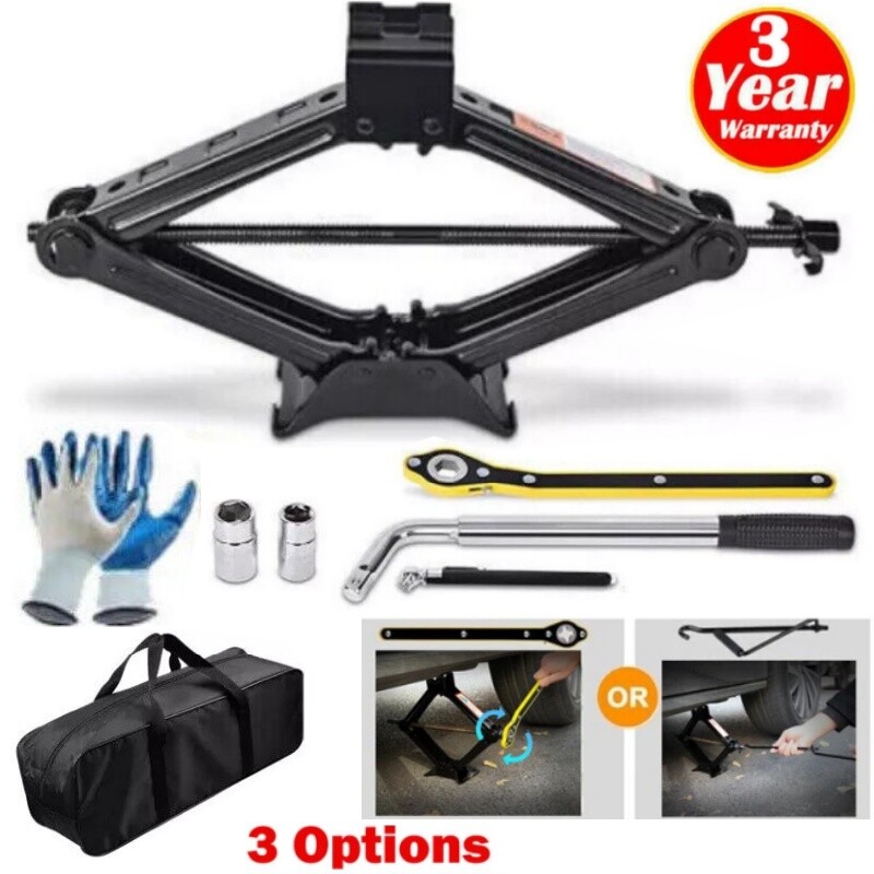 2 Ton，3 Ton Scissor Jack Handle Crank Wheel Lug Wrench Tool Kit Car Garage Tire