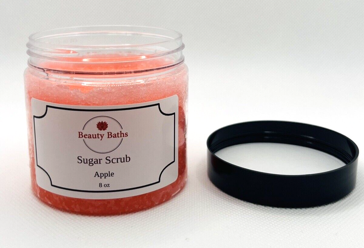 Apple Sugar Scrub Exfoliating Body Scrub gift for her handmade bath scrub